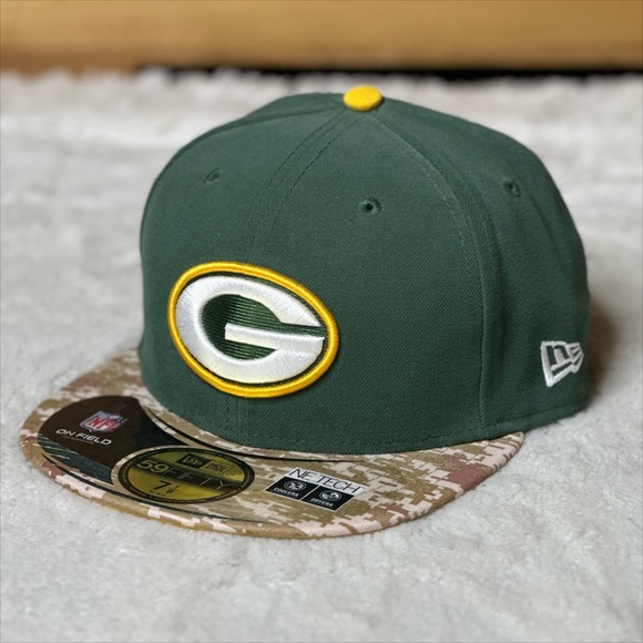 NWT New Era Green Bay Packers NFL Salute to Service Fitted Cap Men’s 7 1/8 - Picture 1 of 11